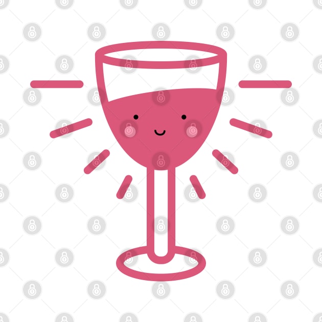 Kawaii Rose Wine Glass by designminds1