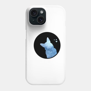 German Shepherd Love - Ocean Blue Silhouette Phone Case