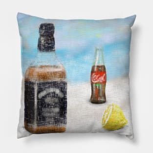 Bourbon , Lemon and Cola - Painting Pillow