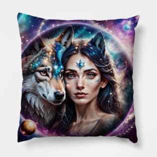 The power of the mystical wolf Pillow