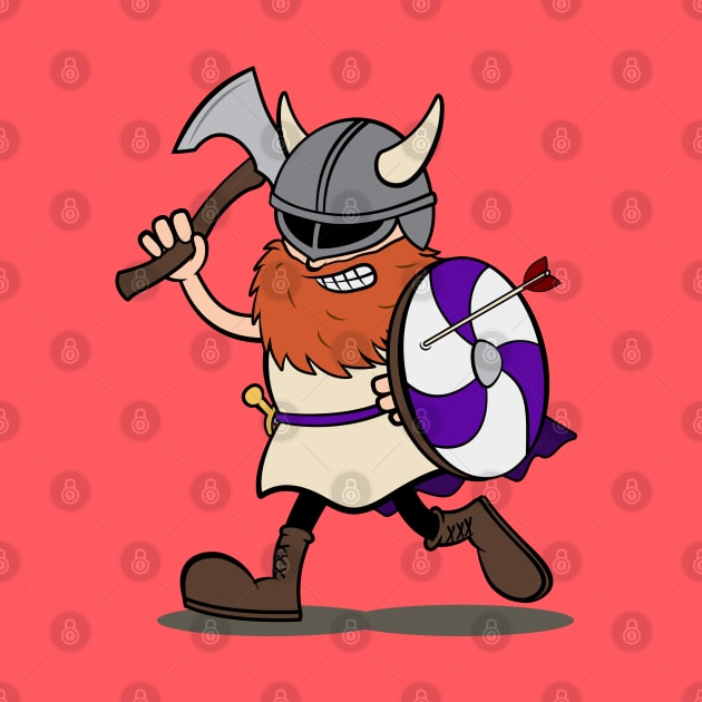 Viking Berserker Cartoon (Player 6 / purple version) by Koyaanisqatsian