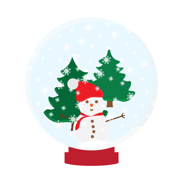 Snow Globe With Snow Man and Trees by sigdesign