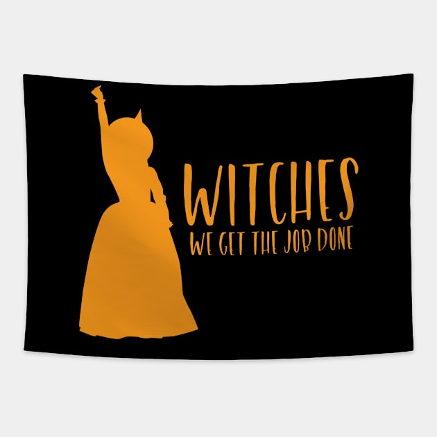 Witches We Get The Job Done, Halloween, Hamilton Tapestry by FairyNerdy