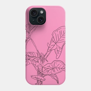 Arrowhead inddor house plant lineart Phone Case