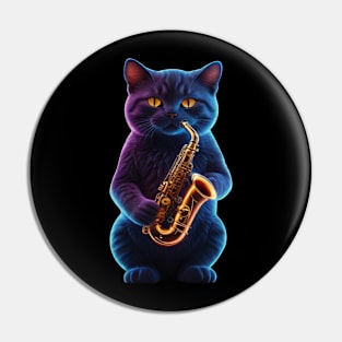 Saxophone Cat Pin