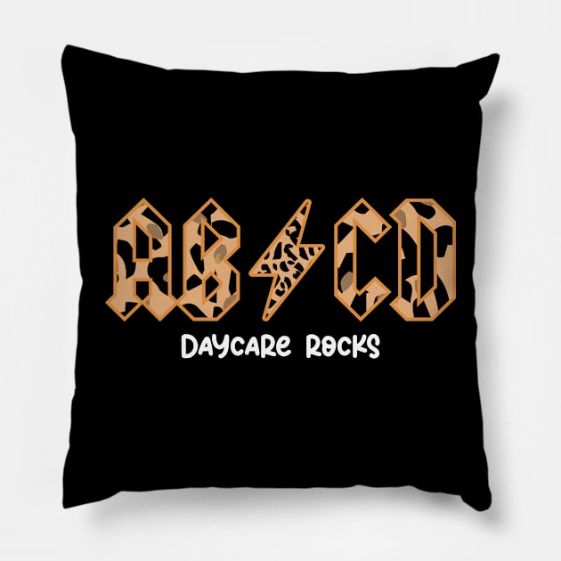 Funny Daycare Teacher ABCD Rock Daycare Rocks Pillow by Vixel Art