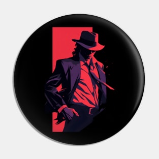 Music Icon - Red and Black - Pop Music Pin