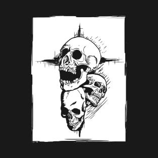 Skull Cross on Black T-Shirt