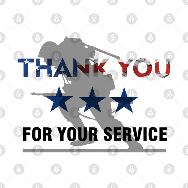 Memorial Day Thank You For Your Service Graphic Design by AdrianaHolmesArt