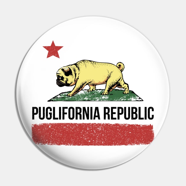 Puglifornia Republic Pin by huebucket