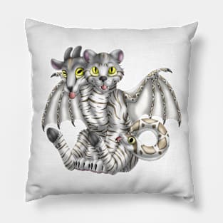 Chimera Cubs: Silver-Amber Tabby Pillow