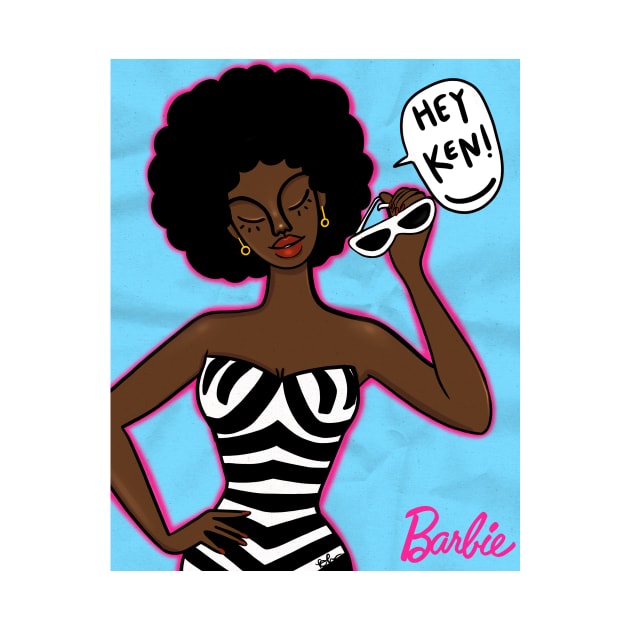 Afro  Barbie by bananapeppersart