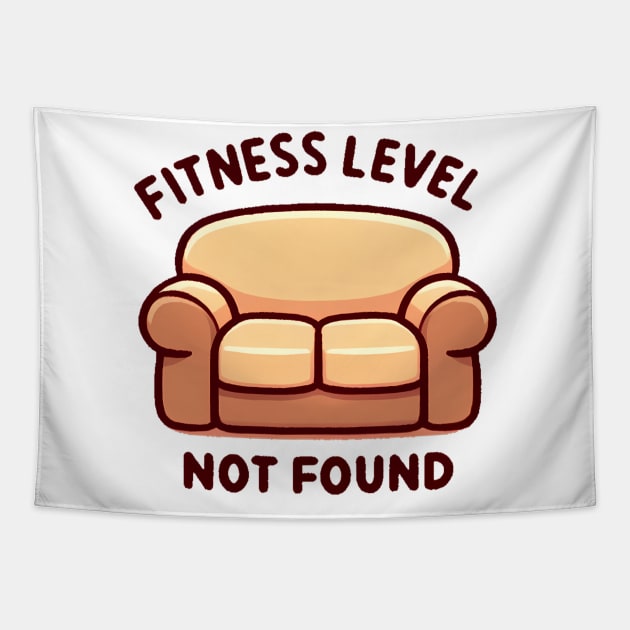 Fitness Level Not Found - Humorous Couch Design Gift Tapestry by Umbrella Studio