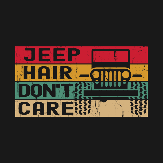 Jeep Hair Don't Care Vintage Jeep Retro Color Jeep Jeeps Lover by Jane Sky