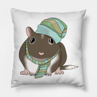 Brown Gerbil winter hat and scarf Pillow