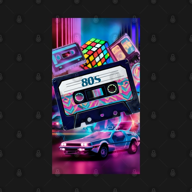 80s nostalgia cassette with car by Spaceboyishere