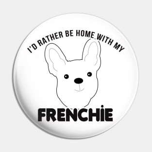 FRENCHIE French Bulldog Pattern in Blue Fun Frenchies Paw Prints and Bone Print Pin