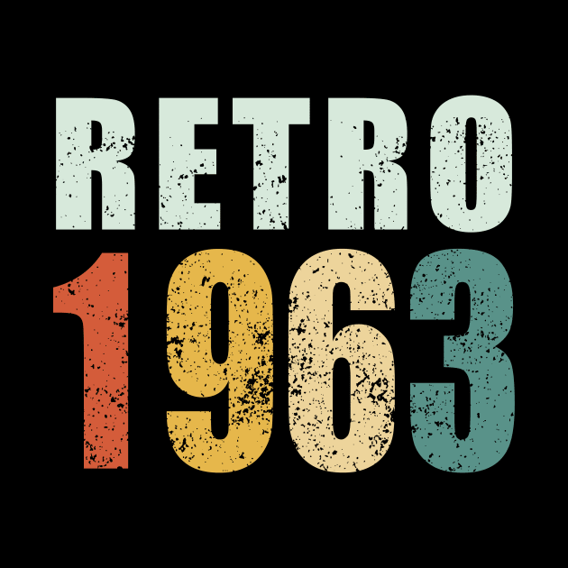 58th Birthday Gifts Year Old - Retro 1963 T-Shirt by heehee shop