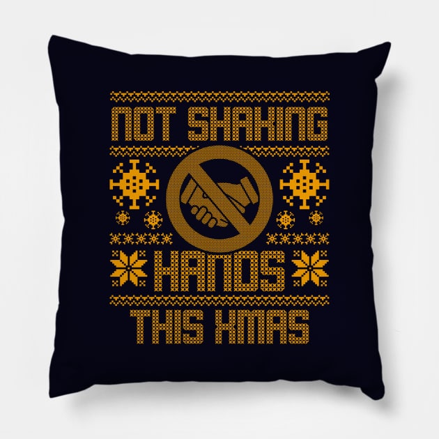 Funny Quarantine Social Distancing Ugly Christmas Sweater Pillow by BoggsNicolas