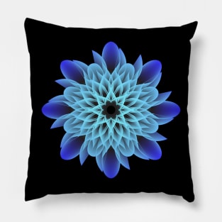 Beautiful and Artistic Blue Flower Pillow