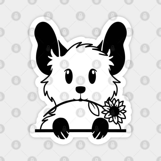 Flower Degu Magnet by DeguArts