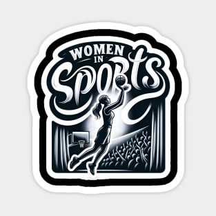 Minimalist Women in Sports - Women’s Basketball Silhouette Magnet