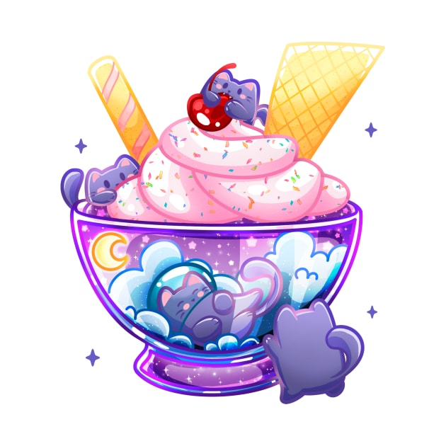 Cosmic Cat Ice Cream by SayuriNishiArt