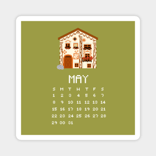 May 2022 Calendar Pixel Art Magnet