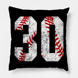 Vintage #30 Baseball Laces Baseball Mom Jersey Love Baseball Pillow