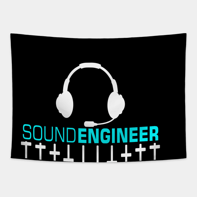 Sound engineer, audio engineering, headset, equalizer Tapestry by PrisDesign99