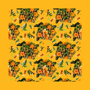 Kalanchoe pattern on yellow T-Shirt