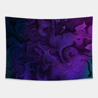 Purple and Green Acrylic Fluid Pour Ombre Tapestry