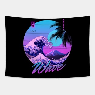 Hokusai vaporwave Tapestry