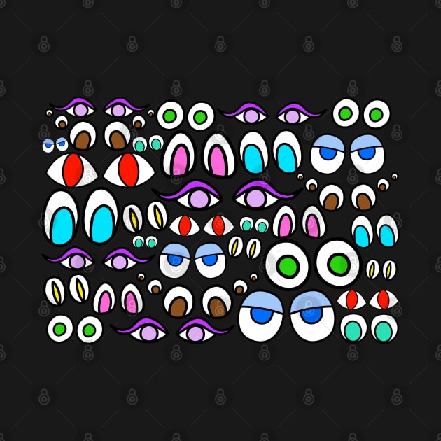 Eye Am Watching You, Spooky Cartoon Eyes Pattern, made by EndlessEmporium by EndlessEmporium