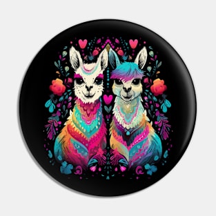 Llama Couple Valentine Pin