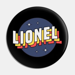 Lionel - Colorful Layered Retro Letters Pin