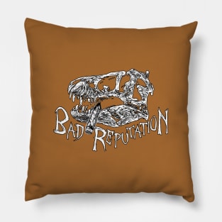 Bad Reputation T-Rex Skull white version Pillow