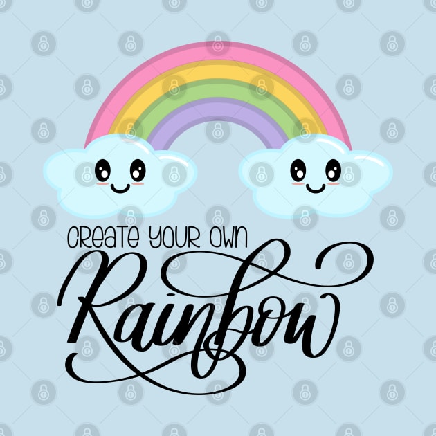 Create Your Own Rainbow with Kawaii Cute Clouds in Blue by Kelly Gigi