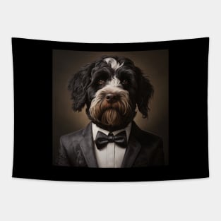 Portuguese Water Dog in Suit Tapestry