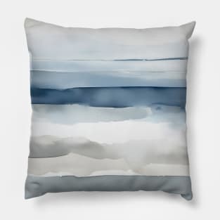 Abstract Indigo Blue Seascape Pillow