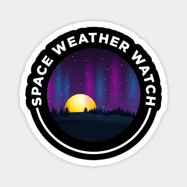 Space Weather Watch (White Text) Magnet by Space Weather Watch