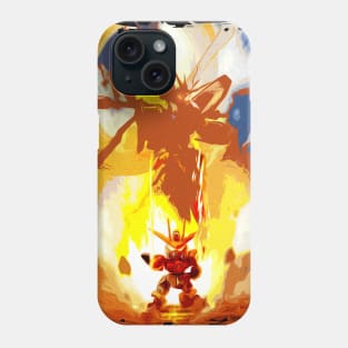 Oil Paint Style Burning Gundam Phone Case