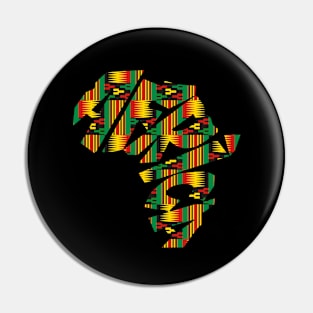 Africa Map with Kente Pattern, African Style Pin