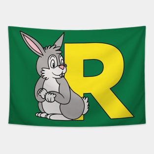 Letter R with Rabbit Tapestry