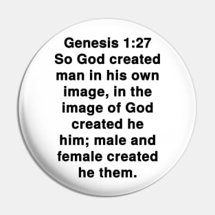 Genesis 1:27 King James Version Bible Verse Typography Pin