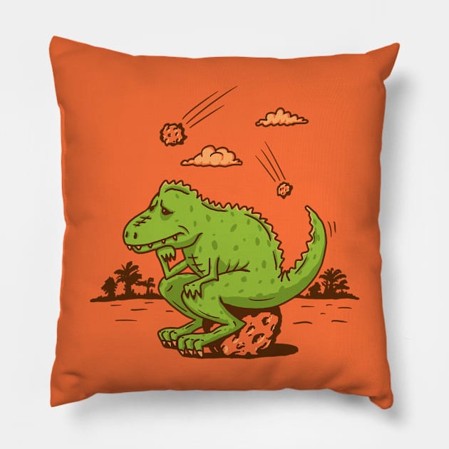 DINOSAUR THINKER Pillow by gotoup