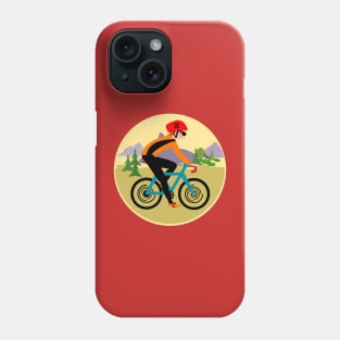 Cyclist, woman racing in the nature Phone Case