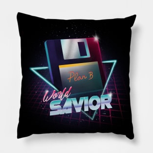 80's World Savior - Retro Wave Floppy Disk - Computer Geek Pillow