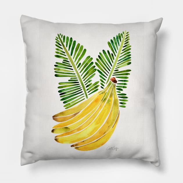 Green Bananas Pillow by CatCoq