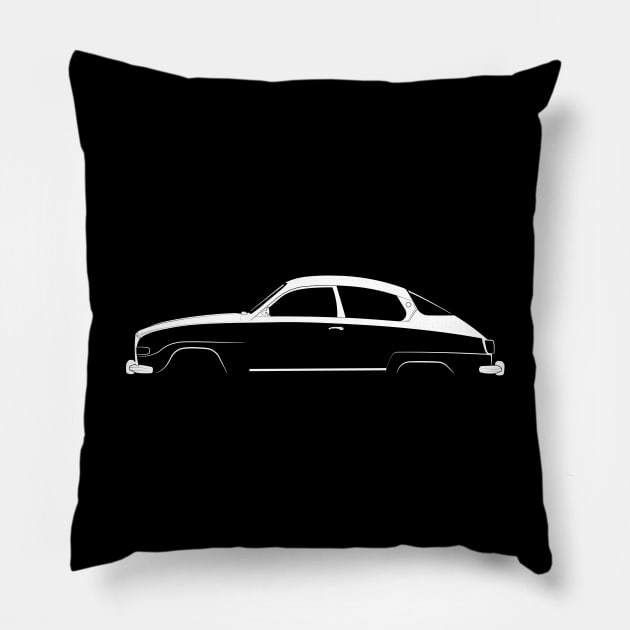 Saab 96 V4 Silhouette Pillow by Car-Silhouettes